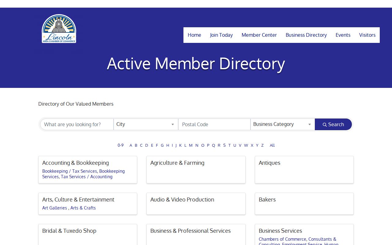 Lincoln people directories Chamber member directory search